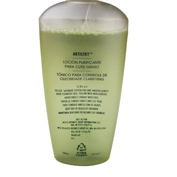 Amway ARTISTRY CLARIFYING OIL CONTROL TONER 8.45 OZ BOTTLE - Picture 2 of 2